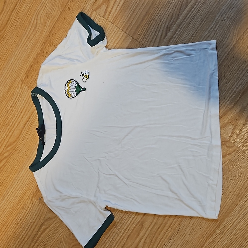 Forever 21 white green crop top